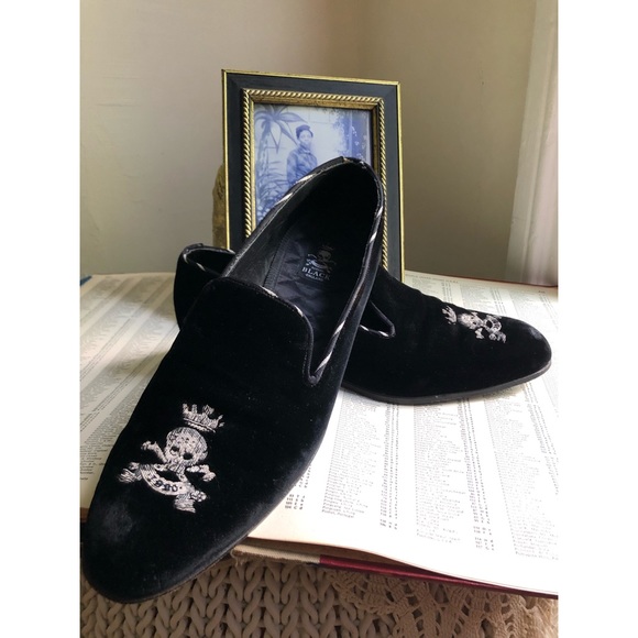 Black Baker Other - BLACK BAKER-LOGO VELVET SKELETON HEAD-SLIPPER
